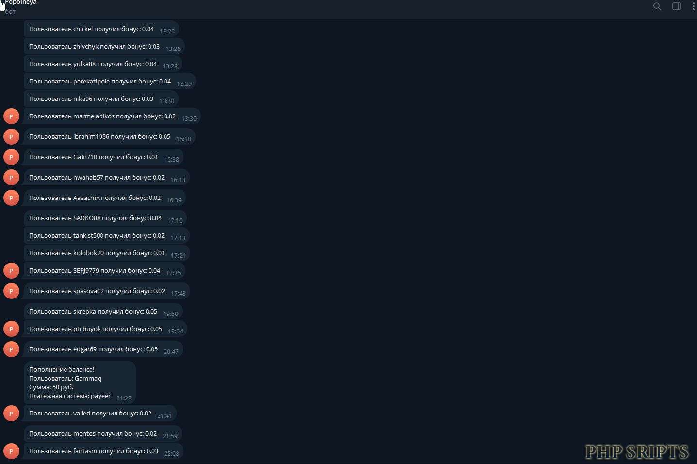 Оповещение в теграмм